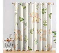 Cartoon Elephant Blackout Curtains, 90 Drop, Kids Cute Printed Curtains for Living Room, Bedroom, Eyelet Drapes for Window Home Decor, 90x90 Inch 2 Panels P1b1-125