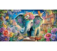 Cartoon Elephant Jigsaw Puzzle 1000 Piece for Adults - Recycled Paper Home Activity & Great Gift Idea 38x26/1000pcs