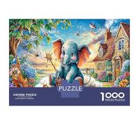 Cartoon Elephant Jigsaw Puzzles，1000 Pieces Magical Forest Puzzles for Adults，Family Puzzle Game，Beautiful Decorative Gifts，for Women, Gifts for Men，100% Recycled Cardboard 70x50cm/1000pcs