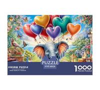 Cartoon Elephant Jigsaws Suitable for Decompression And Wall Decor 1000 Piece Puzzle Fit Together Perfectly for Adults And Kids 38x26cm/1000pcs