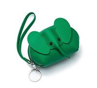Cartoon Elephant Mini Coin Purse, Cute Soft Leather Key Bag, Zipper Design, Suitable for Ladies and Children, (Green)