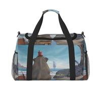 Cartoon Elephant Printed Travel Duffel Bag, Large Capacity Hand Luggage Foldable Carry On Bag for Flight Travel Sports