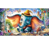 Cartoon Elephant Puzzle for Adults Kids 1000 Piece - Family Activity Educational Decompression Gift 75x50/1000pcs