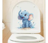 Cartoon Elephant PVC Waterproof Decal For Bathroom For Toilet Wall Decoration On Smooth For Tile Glass Surfaces
