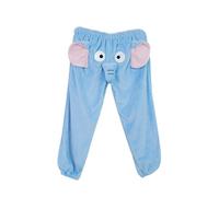 Cartoon Elephant Shorts Cute Animal Pants Big Nose and Ears Unisex Soft Elephant Homewear Sleepwear for Women Men Leisure (Blue Long,154-220lbs)