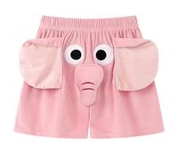 Cartoon Elephant Shorts, Elephant Pajamas for Women Cute Animal Pants Big Nose and Ears Soft Homewear Sleepwear (UK, Alpha, XL, Regular, Regular, Pink Short)