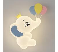 Cartoon Elephant Wall Lamp Acrylic Kid's Bedroom Wall Light,Cute Animal Wall Sconce 15W LED Wall Mounted Lamp for Bedroom Living Room Kid's Bedside Child Boys Room Nursery Stairs Porch Hallway