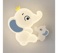 Cartoon Elephant Wall Lamp Acrylic Kid's Bedroom Wall Light,Cute Animal Wall Sconce 15W LED Wall Mounted Lamp for Bedroom Living Room Kid's Bedside Child Boys Room Nursery Stairs Porch Hallway