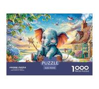 Cartoon ElephantLuxury Jigsaw Puzzles for Adults Featuring 1000 Meticulously Crafted Advanced Challenging Puzzle Game Pieces - Created to Be An Unforgettable Gift Jigsaw Puzzles for Adults And
