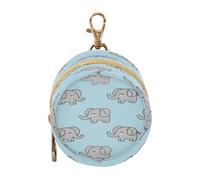 Cartoon Elephants Blue Baby Boy Pacifier Holder Case Portable Wristlet Wallet, Newborned Essentials contenedor para chupones