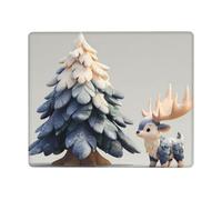 Cartoon Elk Non-Slip Mouse Pad Seven by Nine Inch Horizontal Design for Office Gaming and Laptop Use