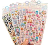 Cartoon Embossed Animal Sticker PVC Resin for Craft Notebook Phone Case Embossed Animal
