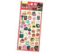 Cartoon Embossed Animal Sticker Waterproof PET Resin Sticker for Notebook Journal Phone Cover Scrapbooking Decoration Cartoon