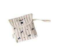 Cartoon Embroidered Bows Menstrual Bag Storage Bag Women Accessories Storage Bag Travel Cosmetic Organized Stylish Period Essential, small black bow, Eine Größe