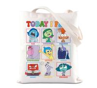 Cartoon Emotions Inspired Gift All The Feelings Characters Tote Bag Joy Anger Fear Sadness Railay Emotion Team Gift (Today Feel)