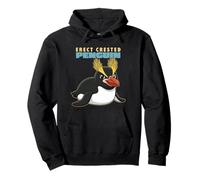 Cartoon Erect Crested Penguin Animal Lover Cute Penguins Pullover Hoodie