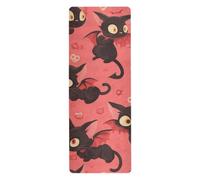 Cartoon Evil Cute Cats Non-slip carpet for floor printed, non slip, yoga towel with bag tapete para ejercicio 71x26 inches