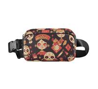 Cartoon Evil Red Halloween Zombie Skeletons Cute Fanny Waist Pack for Women Men Water Resistant Chest Bag Belt Bag with Adjustable Strap for Shopping Sports Work