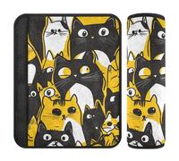 Cartoon Exotic Cats Yellow 2 Pack Shoulder Strap Protects Your Neck and Shoulders for SUV forro para cinturon de segurida