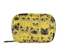 Cartoon Exotic Shorthaircats Yellow Medical Bag with Detachable Compartments Attachable Pill Cases Organizers