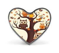 Cartoon Family Owls On The Brown Tree Button Pin Design Your Own Personalized Pin Cute Button Badge Exquisite Heart Badge Fashion Brooch Metal Decorative Lapel Pins for Hat Clothes Backpack