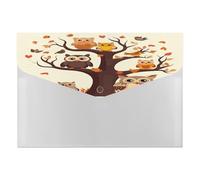 Cartoon Family Owls On The Brown Tree File Folders with Letter Size Expanding File Organizer with 6 Pockets, Portable Document Paper Bill Receipt Organizer Manilla Folder for Office