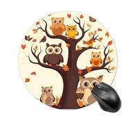 Cartoon Family Owls On The Brown Tree Mouse Pad Desk Mat,Mousepad