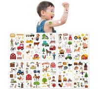 Cartoon Farm Animal Tattoo Stickers Waterproof Fun Temporary Stickers