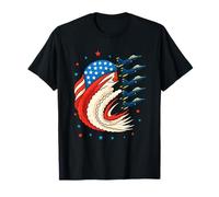 Cartoon Fighter Jets American Flag 4th Of July Celebration T-Shirt
