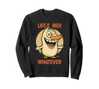 Cartoon figure shrugs off life with a big smile and meh Sweatshirt