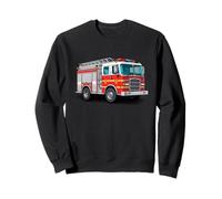 Cartoon Fire Truck Illustration for Kids Sweatshirt