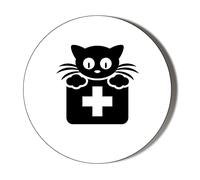 Cartoon - First AID CAT 6 x 70mm Vinyl Stickers
