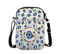 Cartoon Fish Cross Body Bag I Suffer From Short Term Memory Loss Messenger Bag Fish Lover Gift Blue Fish Carry On Bag (Memory Loss CB)
