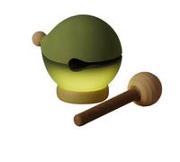 Cartoon Fish Percussion Tap Control Night Light, Rechargeable Dimmable Soft Warm Stress Relief Blessing Lamp with Mini Wooden Mallet for Bedroom Sleep Desktop Novelty Gift Decor-3