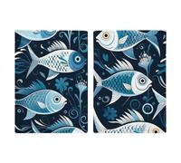 Cartoon Fish Print Passport Holder, ID Card Protector Case Passport Holder with Slot Passports Travel Wallet Document Cover for Women And Men