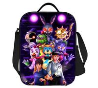 Cartoon Five Nine at Freddy's Boys Girls School Leakproof Insulated Lunch Bag Children Kid's Camping Reusable Thermal Cooler Food Bag Portable Shoulder Hand Bag (C)