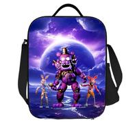 Cartoon Five Nine at Freddy's Boys Girls School Leakproof Insulated Lunch Bag Children Kid's Camping Reusable Thermal Cooler Food Bag Portable Shoulder Hand Bag (i)