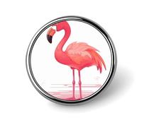 Cartoon Flamingo Badges Circle with Button Design, Personalized Picture Pin Brooches, Round Badge Holders for Decorate Hat Shirt Clothing Bag Accessories