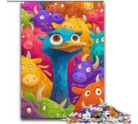 Cartoon Flamingo Jigsaw Puzzles for Teenagers 2000 Piece, Educational Games Home Decoration Suitable for Desktop Decoration (70x100cm)