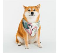 Cartoon Flamingo Leaves Dog Bandanas Large Adjustable Dog Scarf Triangle Bibs Double Reversible Kerchief Scarf Washable Daily Handkerchief for Medium Large Dog Puppy Cat Gift