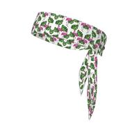 Cartoon Flamingo Leaves Elastic Head Tie Headband, Running Tennis Sports Workout Karate Sweatband for Men and Women