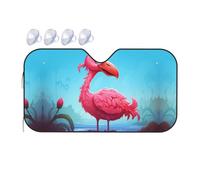 Cartoon Flamingo Medium Car Windshield Sunshade - Quick Cooling in The car in Summer, Portable Storage Sunshade