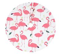cartoon flamingo pattern Printed Christmas Tree Skirt 48 inch, Double Layers Xmas Tree Skirts Base Floor Mat for Holiday Party Decoration Ornaments