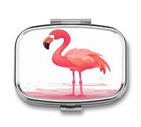 Cartoon Flamingo Pill Box Pill Case Cute Pill Organizer Pill Holder Medicine Pill Organizer Pill Container Daily Pill Organizer Small Pill Box Pill Case for Purse Pocket