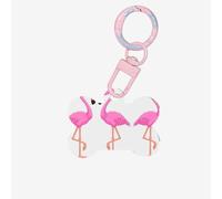 Cartoon Flamingo Printing Acrylic Dog Bone Ornament,Dog Tags Personalized Pet Ornament, Key Chain Bone Shaped Id Tags