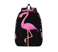 Cartoon Flamingo Vintage Outdoor Rucksack Travel Day Pack Canvas Backpack Womens Travel Mens Casual Daypack