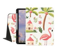 Cartoon Flamingos Case for iPad 9th/8th/7th Generation 10.2" 2021/2020/2019,Textured Folio Case with Pencil Holder Multi-Angle View Adjustable Stand Auto Wake/Sleep Cover for Girls Boys