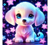 Cartoon Flower Dog 200 Piece Jigsaw Puzzles for Adults, Colourful, Fun, Challenging and Brainteasing Adults jigsaw puzzles 200 Pieces, Beautiful Decoration Puzzle