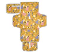 Cartoon Flower Fairy Yellow Reusable Changing Pads with Tissue Pocket Diaper Changing pad Travel with Built-in Pillow