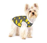 Cartoon Flower Of Dandelion Pattern,Cotton Sleeveless Pet T-Shirt Soft Stretchy Puppy Breathable Vest,L